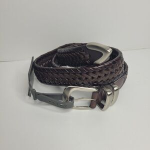 Relic leather blend dark brown woven western rodeo classic belt size 38 NWT